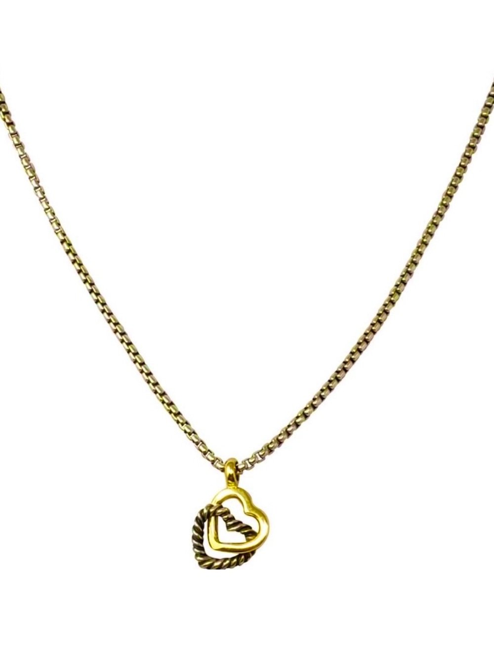 David Yurman Silver/18k Gold Double Heart …